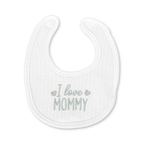 Set 2 bavete din bumbac pentru nou-nascut, inchidere cu velcro, potrivit pentru hranire si in perioada eruptiei dentare, 0 luni+, White imagine