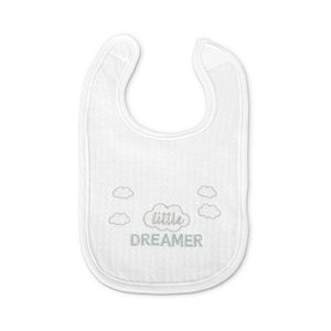 Set 3 bavete din bumbac pentru nou-nascut, inchidere cu velcro, potrivit pentru hranire si in perioada eruptiei dentare, 0 luni+, White imagine