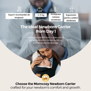 Marsupiu ergonomic WeeSnug pentru nou nascut Momcozy Negru imagine