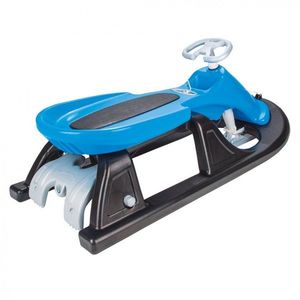 Sanie pentru copii Pilsan Super Snow Blue cu volan, sistem de franare, design ergonomic, rezistenta la inghet -32grade, greutate admisa 100kg, snur cu maner inclus imagine