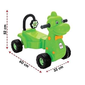 Vehicul Ride On fara pedale Pilsan Dino Green cu spatar inalt, manere ergonomice, recomandat de la 12 luni imagine