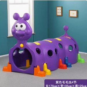 Tunel de joaca pentru copii Nichiduta Garden Omida mov, design modular cu 4 segmente tubulare, robust si sigur, dimensiune 185 x 100 x 103 cm imagine