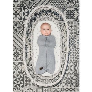 Saculet swaddle pentru infasat nou nascut + caciulita First Step bej Sleepee imagine
