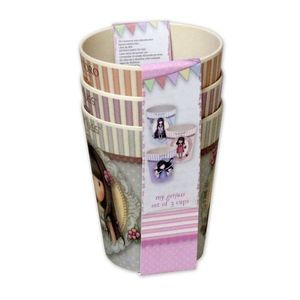 Set 3 pahare din bambus Gorjuss Rosebud Time to fly Tiptoes imagine