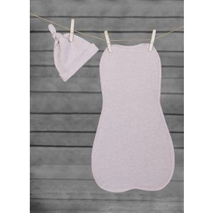 Saculet swaddle pentru infasat nou nascut + caciulita First Step roz Sleepee imagine