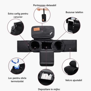 Organizator universal pentru carucior cu suport pentru pahar Momcozy imagine