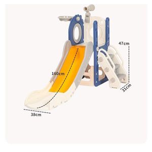 Spatiu de joaca pentru copii Nichiduta Garden greywhite, de interiorexterior, cu tobogan, balustrada de sustinere, treptele late, dimensiune 153 x 67 x 80 cm imagine