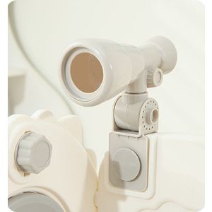 Spatiu de joaca pentru copii Nichiduta Garden greywhite, de interiorexterior, Leagan muzical cu masuta, tobogan, treptele de acces, balustrade laterale de sustinere, 150 x 170 x 110 cm imagine