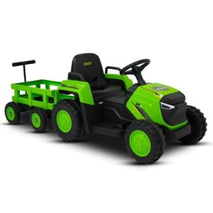 Tractor electric pentru copii Nichiduta Truck Green cu remorca, telecomanda 2.4G cu 3 viteze, acumulator 12V, 2 motoarex35w, faruri cu lumini led functionale, slow start, suspensii punte spate imagine