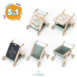 Antepremergator MamaToyz model City cu masuta de activitati din lemn 5 in 1 imagine