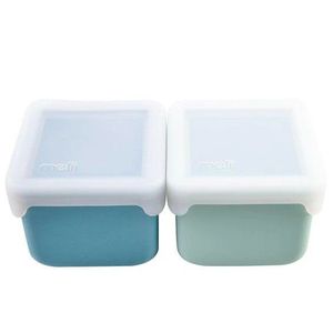 Set 2 recipiente Melii blue mint din silicon imagine