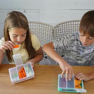 Cutie snack cu 3 compartimente Melii pine green imagine