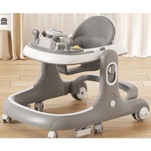 Premergator si antepremergator 2 in 1 pentru copii Little Mom grey, pliabil, inaltime reglabila, sezut cu spatar, roti silentioase, panou interactiv detasabil cu sunete imagine