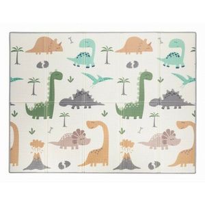 Covoras de joaca FreeON Magic Dino multicolor cu doua fete, pliabil 200x150 cm imagine