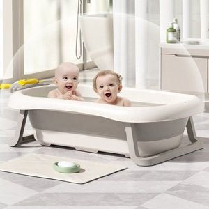 Set Cadita pliabila pentru copii Little Mom Giggletub Grey, termometru cu display digital incorporat si hamac cu design ergonomic, dimensiune 92 X 51 X 24 cm imagine