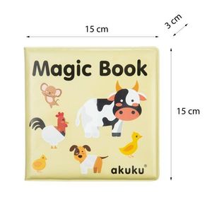 Carticica magica cu apa Akuku Farm cu 10 pagini, materiale sigure, dimensiune 15x15 cm, varsta recomandata peste 6 luni imagine