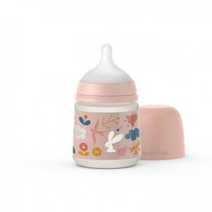 Biberon cu tetina din silicon cu debit lent SX Pro Suavinex 150 ml roz imagine
