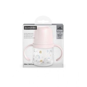 Cana cu cioc din silicon Bears Suavinex 150 ml roz imagine