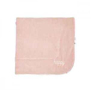 Patura din velur Cotton Twins Happy 90x90 cm roz imagine
