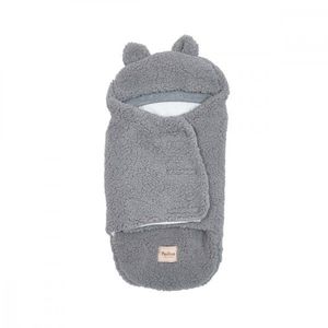 Patura plic din bumbac pentru bebelusi Twins Teddy gri imagine