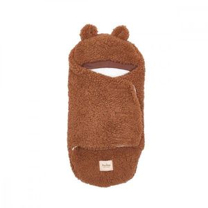 Patura plic din bumbac pentru bebelusi Twins Teddy maro imagine