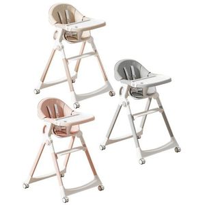 Scaun de masa ultrapliabil pentru bebelusi Little Mom, cu structura piramidala, design anti-ridicare, echipat cu roti, tavita si suport de picioare ajustabile, manere de sustinere, dimensiune 54 x 67 x 88 cm, Grey imagine