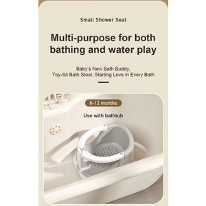 Scaunel de baie pentru bebelusi Little Mom BabySpa Grey, termometru digital cu ecran tactil, bariera circulara 360, cu spatar ergonomic, compatibilitate universala, si Jucarie rotativa tip spinner inclusa imagine
