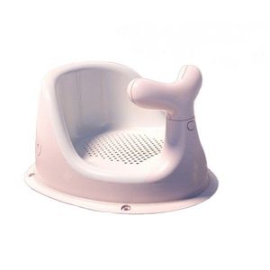 Scaunel de baie pentru bebelusi Little Mom Pink Whale, forma ergonomica, cu maner de sustinere si ventuze de fixare, dimensiune 32.6 x 25 x 18.3 cm imagine