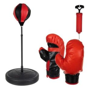 Set de box pentru copii, manusi si para box, pompa pentru umflat, inaltime relgabila 70-106 cm imagine