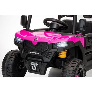 Masinuta electrica copii Nichiduta Heavy Duty Pink cu remorca rabatabila electric, telecomanda 2.4G, 2 motoarex35w, acumulator 12V4.5Ah, usi cu deschidere, lumini led, 2viteze imagine