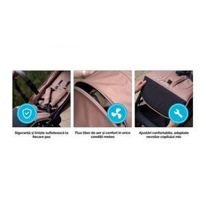 Carucior pentru copii Kidnort Snougle Black, autofold pliabil cu o singura mana, ferestre de ventilatie, pana la 22 kg, cu suspensii, accesorii practice incluse imagine