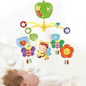 Carusel muzical pentru patut, rotativ, timer, 3 moduri muzicale, figurine albinute multicolor imagine