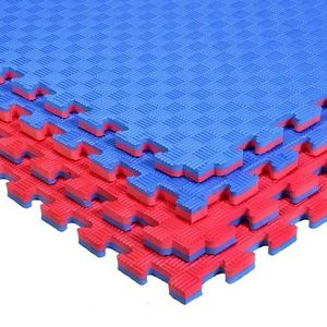 Covoras tip puzzle xxl, spuma eva, 100x100 cm, grosime 2 cm, antiderapant, rosualbastru imagine