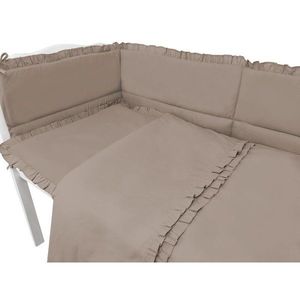 Lenjerie pentru patut cu 3 piese MimiNu Colectia Royal Mocha cu volanase 120x60 cm imagine