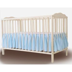 Volanas pentru saltea de patut MimiNu Colectia Royal Blue din bumbac 120x60 cm imagine