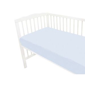 Cearceaf cu elastic MimiNu pentru patut 120x60 cm din bumbac Colectia Royal Blue imagine