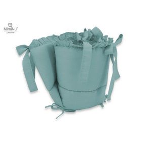Aparatoare pentru patut MimiNu cu volanase din bumbac 180x30 cm colectia Royal Nepal green imagine