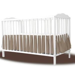 Volanas pentru saltea de patut MimiNu Colectia Royal Mocha din bumbac 120x60 cm imagine