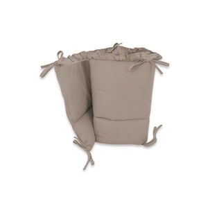 Aparatoare pentru patut MimiNu din bumbac cu volanase 180x30 cm Colectia Royal Mocha imagine