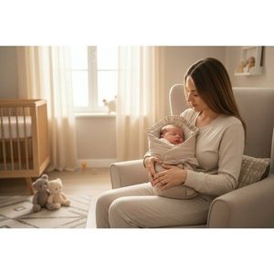 Paturica de infasat MimiNu din bumbac 75x75 cm Colectia Royal Mocha imagine