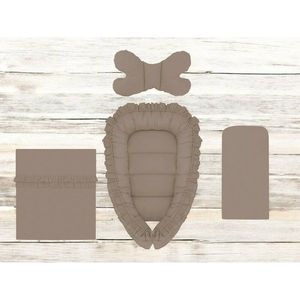 Set 4 in 1 cosulet bebelus MimiNu Baby Cocoon 75x55 cm Colectia Royal Mocha imagine