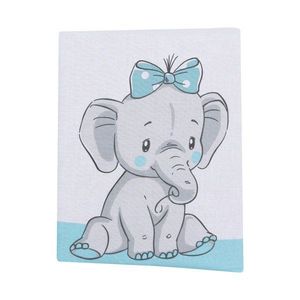 Set 2 cearceafuri din bumbac pentru saltea 120x60 cm Beberoyal ElefantBirds Blue imagine