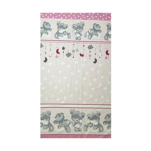 Set 2 cearceafuri din bumbac pentru saltea 120x60 cm Beberoyal BearsRabbit Roz imagine