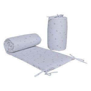 Set 2 aparatori laterale din bumbac pentru patut 120x60 cm Beberoyal Safari Friends imagine