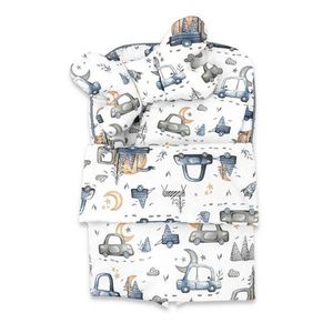 Set 4 in 1 cosulet pentru bebelusi MimiNu Baby Cocoon 75x55 cm Cars Grey imagine