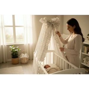 Baldachin pentru patut MimiNu Premium 210x145 cm Meadow imagine