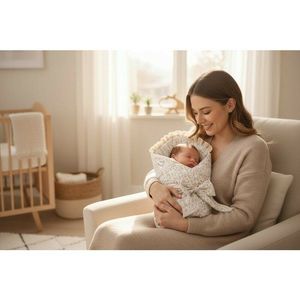 Paturica de infasat MimiNu Premium cu volanase si dantela 75x75 cm Meadow imagine