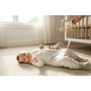 Sac de dormit MimiNu Premium din bumbac cu picioruse 103 cm marimea M Meadow imagine