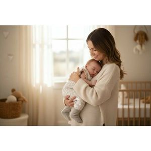 Sac de dormit MimiNu Premium din bumbac cu picioruse 90 cm, marimea S Meadow imagine