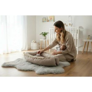 Cosulet pentru bebelusi MimiNu Premium Baby Nest 55x75 cm Mocha imagine
